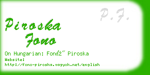 piroska fono business card